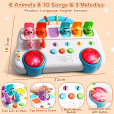 Kinderspielzeug ab 1 Jahre, Montessori Spielzeug ab 1 Jahr Musik Baby Spielzeug ab 1 Jahre mit Licht & Klang Schlüsseltier Motorikspielzeug Musikspielzeug Geschenke Spiel ab 1 2 Jahr Mädchen Junge